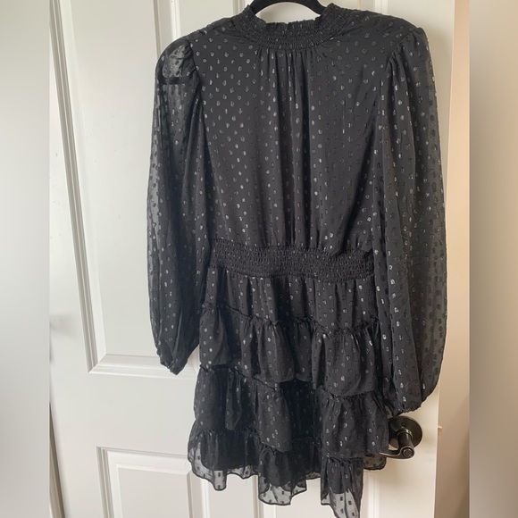 Express Metallic Dot Tiered Ruffle Dress - Picture 7 of 10